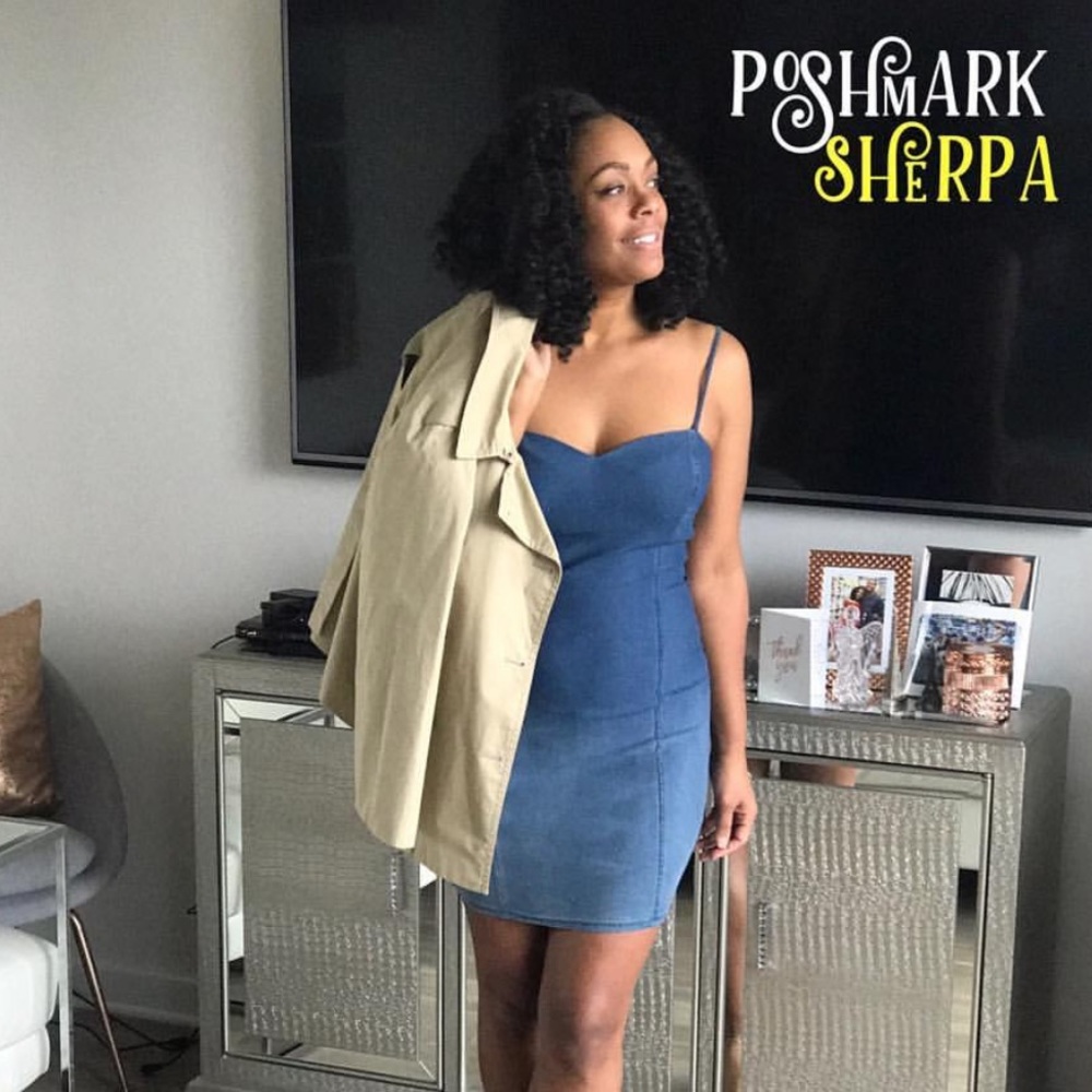 NWT Bebe Denim Ombré strapless dress